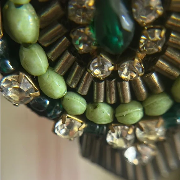 Anthropologie Elegant Turquoise and Green Statement Earrings - Picture 13 of 13